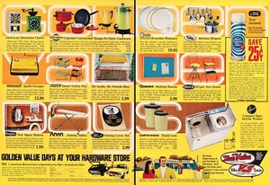 1971 Vtg 2-Page Ad True Value Hardware Housewares Corelle Blue Lustre Westclox - Picture 1 of 4