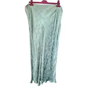 COAST Mint Green Satin Floral Midi Skirt Womens Size UK 18 Brand New. - Picture 1 of 7