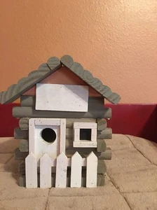 Wooden Birdhouse Log Cabin Style SKU 5 - Picture 1 of 4