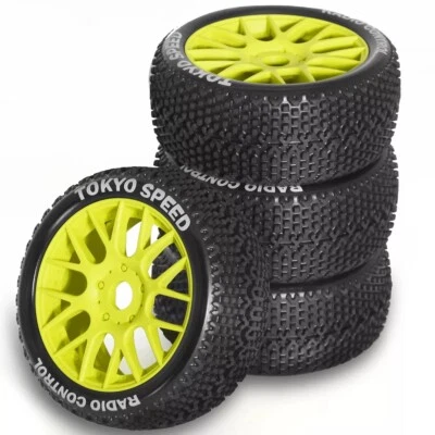 4pcs 17mm Hex TIRES & Wheels For 1/8 RC ARRMA Typhon Talion Traxxas HPI HSP Losi - Image 1 of 4