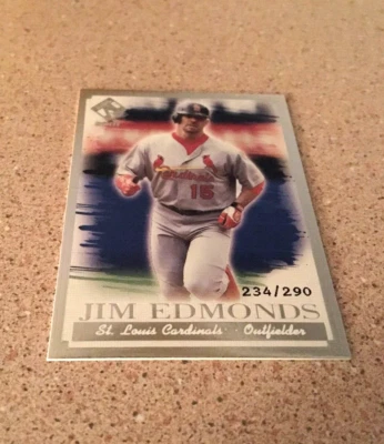 2001 PRIVATE STOCK JIM EDMONDS SILVER PORTRAITS #99 /290 OLD ST. LOUIS CARDINALS - Image 1 of 2