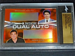2019 LEAF METAL POP CENTURY PROOF #D 1/1 ~ BRANDON ROUTH & DEAN CAIN DUAL ORANGE