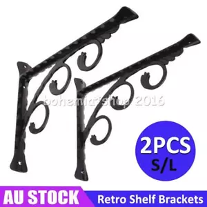 2pcs Shelf Brackets Vintage Pattern Bracket DIY Decoration Industrial Rack - Picture 1 of 12