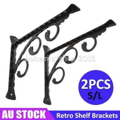 2pcs Shelf Brackets Vintage Pattern Bracket DIY Decoration Industrial Rack - image 1 of 4