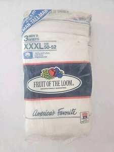1989 FRUIT OF THE LOOM weißer Slip Größe 50-52 XXXL Vintage Unterwäsche Made / USA - Bild 1 von 4