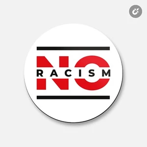 No Racism Slogan Black Lives Matter | 4'' X 4'' Round Decorative Magnet - Imagen 1 de 2