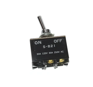 NKK Toggle Bat Switch S-821, DPST, 30Amps (30A), 250VAC, ON-OFF - Picture 1 of 3