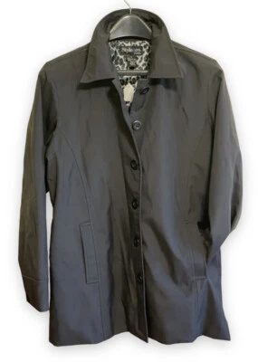 Style & Co маленький кнопка спереди дождевик гладкое пальто с подкладкой леопард  - Изображение 1 из 4