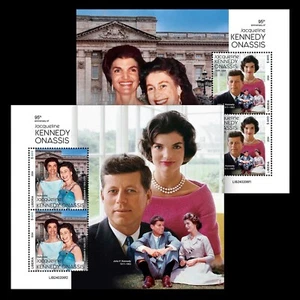 Jacqueline Kennedy Onassis Elizabeth II J F Kennedy MNH Stamps 2024 Liberia 2M/S - Picture 1 of 3