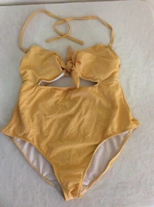 No Boundaries One Piece Juniors Yellow Gingham Swimsuit 2X (19-21) - Picture 1 of 8