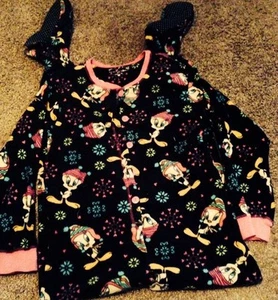LOONEY TUNES Tweety Bird Fleece Footie Footed Pajamas S LAST ONE - Picture 1 of 4