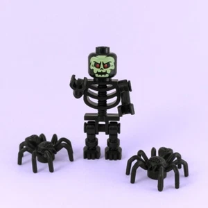 Spooky Lego Set with Evil Black Skeleton and Spiders - Picture 1 of 4