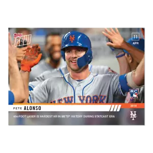 2019 TOPPS NOW #74 PETE ALONSO HARDEST HR IN METS HISTORY DURING STATCAST ERA - Picture 1 of 2