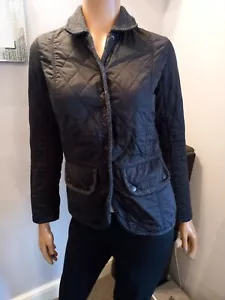 (G*) Barbour Ladies quilted jkt size S with fitted shape& feature collar BLACK - Picture 1 of 12