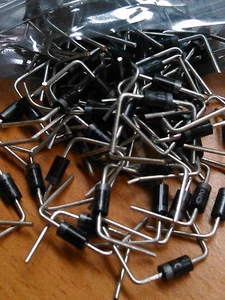 100 pcs Diode 1N4001 1A 50V DO-41 PRIME QUALITY PRECUT LEADS - Picture 1 of 1