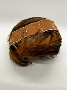 Vintage Brown Feather Velvet Bow Leaf Leaves Fascinator Hat Hair Accessory USA - Picture 1 of 10