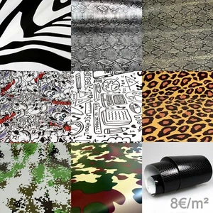 8€/m² Stickerbomb Folie Autofolie BLASENFREI Sticker Bomb 3D Auto Folie Tarn - Bild 1 von 23