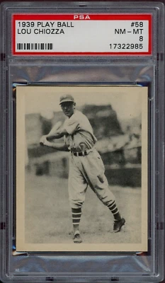 1939 Play Ball #58 Lou Chiozza PSA 8 - Image 1 of 2