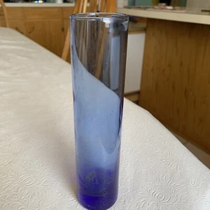Libbey Tall Blue Vase - Height Is 7 1/2”  - Width is 1 3/4” - Picture 1 of 4