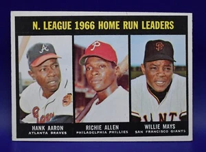1967 Topps - #244 Willie Mays, Hank Aaron, Dick Allen - Picture 1 of 2