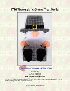 Thanksgiving Gnome Treat Holder-Plastic Canvas Pattern or Kit - Picture 1 of 1