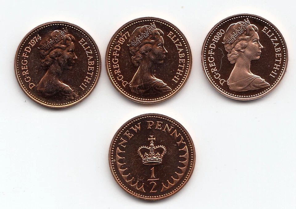 UK PROOF Decimal Half Pennies 1/2p Pence Coins 1971 to 1984 - Choose your Year  - Image 1 of 1