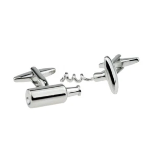 Bottle & Corkscrew Cufflinks Presented in a Cufflink Box X2N041 - Picture 1 of 1