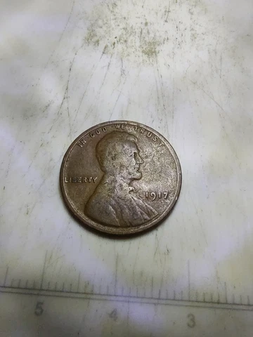 1917 Wheat Penny, No Mint Mark, Error, L On The Rim Cover