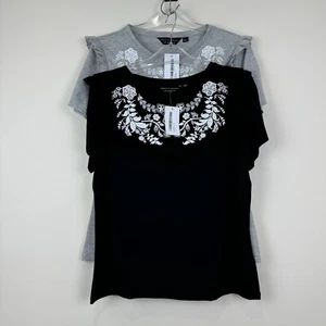 Dorothy Perkins T Shirt Tops Stretch Jersey Womens New DP 2 Pack Size 10 - Picture 1 of 12