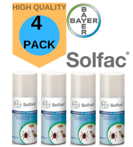 Bayer Insetticida Solfac Automatic Forte Elimina Pulci zecche cimici 4 pezzi