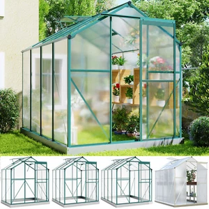 Alu Gewächshaus 7,6m³ Fundament Gartenhaus Treibhaus Pflanzenhaus Frühbeet XXL - Bild 1 von 14