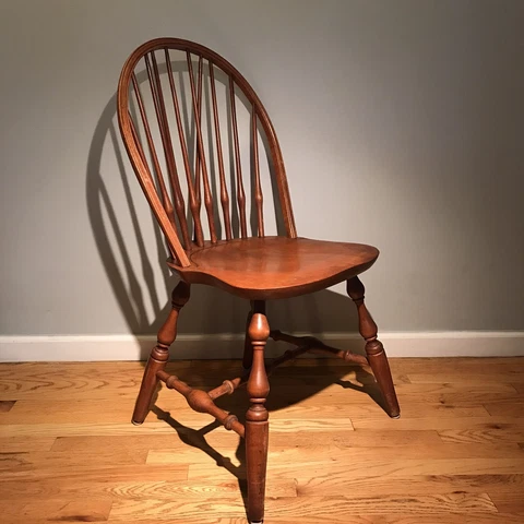 Nichols And Stone Bowback Braced Windsor Chair 10 Spindle Walnut Finish Cover