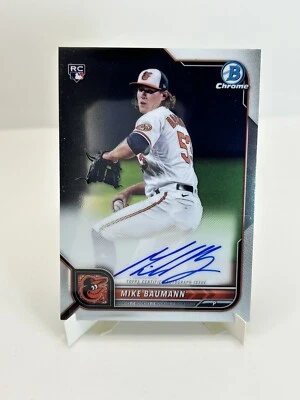 2022 Bowman Chrome Mike Baumann RC Auto CRA-MB Orioles - Image 1 of 2