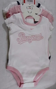 NEW Infant Toddler Girls NIKE Texas RANGERS 3-Pack One Piece MLB Shirt Bodysuit - Picture 1 of 3