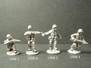 Metal WWII U.S. Marines Troops - 4 Variations 1/76 - 20mm Scale - USM1-2-3-4 - Picture 1 of 1