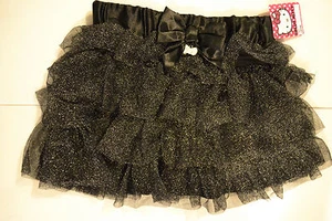 Girls Hello Kitty Black Glittery Skirt- Tutu Size S 6-7 Nwt - Picture 1 of 2