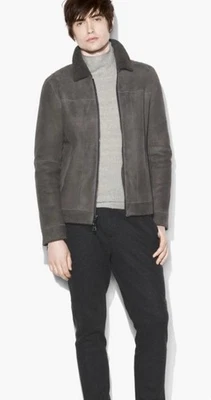 $2998 Nueva Chaqueta John Varvatos Piel de Oveja Cremallera Frontal EE. UU. 38 UE 48 Edición Limitada Foto 1 de 4