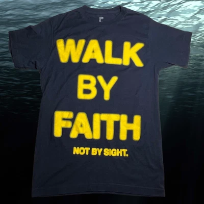 God Is Dope Navy T-Shirt, Walk By Faith Not by Sight Christian Tee Small, Cotton - Image 1 of 4