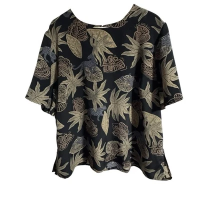 Blusa Vintage Kathy Che Talla 3X Tropical Floral Hecha en EE. UU. Excelente Estado  Foto 1 de 4