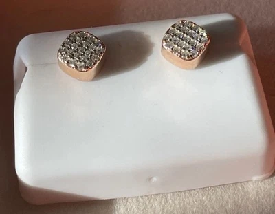 Винтовые спинки из серебра 925 пробы с покрытием из розового золота с подлинным муассанитом 1 карат - Изображение 1 из 4