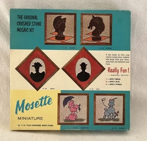 Vintage 1959 Mosette Gravel Mosaic Kit Pink Poodle 10x10” NIB VERY RARE - Picture 1 of 16