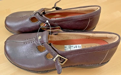 UNSTRUCTURED LADIES COMFORT SHOES LOW WEDGE BROWN SOFT MARY JANE UK 5 San12 - Image 1 of 4