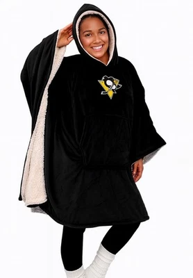 Pittsburgh Penguins NHL 60"" X 80"" Equipo de Peluche de Lujo Usable Tiro de Gran Tamaño Foto 1 de 4