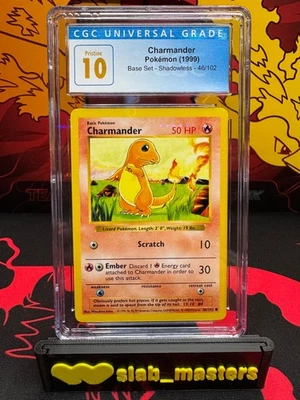 CGC PRISTINE 10 1999 Pokemon (WOTC) Game Charmander #046 (Base Set) Shadowless - Image 1 of 3
