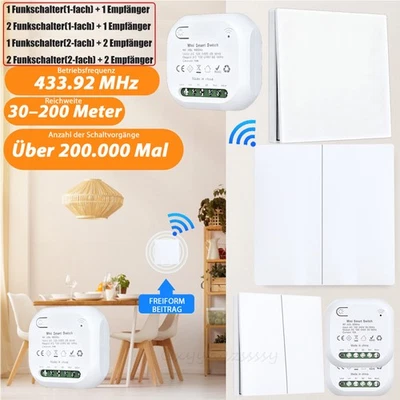 Funkschalter System KINETIC,Funk-Wand-schalter & Funk-Empfänger,batterielos - Bild 1 von 4