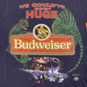 VTG 1997 Budweiser Frogs Lizards T Shirt We Could’ve Been Huge Size Med. No Tag - Picture 1 of 9