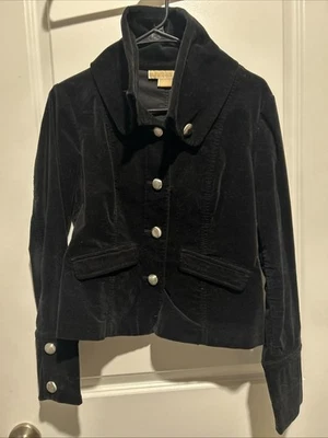 Jaqueta de veludo estilo militar Michael Kors bolsos feminina tamanho P/P - Imagem 1 de 4