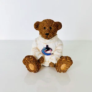 NHL Vancouver Canucks Teddy Bear in White Jersey With Logo Resin Figurine 3'' - Picture 1 of 5