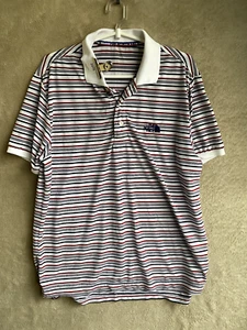 The North Face Outdoor Polo T-Shirts Top Size M Mens Red White Striped Logo - Picture 1 of 12