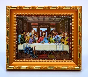 Ikone das letzte Abendmahl икона Тайная вечеря освящена 20,5x17x1,7 cm - Picture 1 of 2